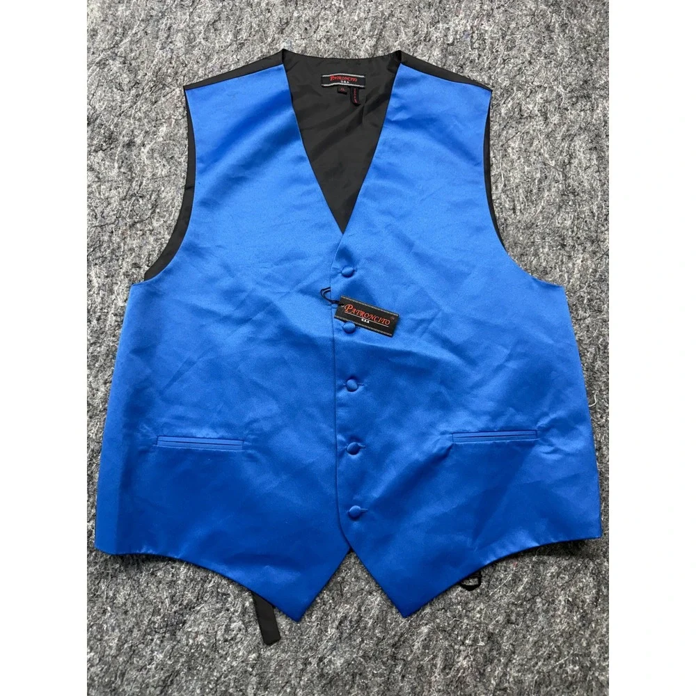 Patroncito Royal Blue Satin Formal Tuxedo Vest Mens XL VS-1010 NWT